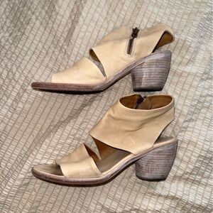 Pep Monjo Blonde Leather Heeled Sandals 40